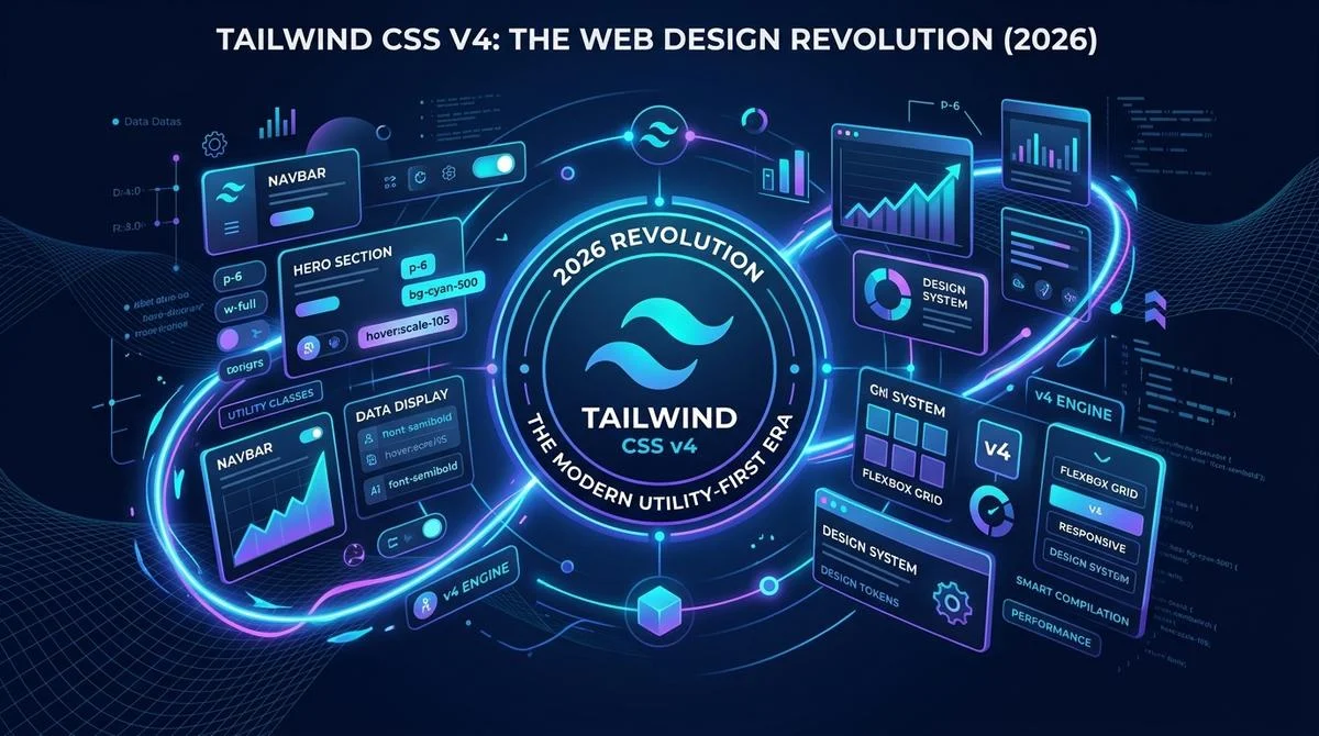 Ilustración del post: El auge de Tailwind CSS v4: La revolución del diseño web en 2026